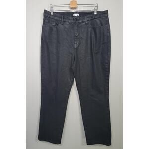 Good American Skinny Jeans Womens 20 Wax Coated Black High Rise